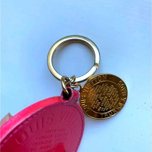 Louis Vuitton Trunks & Bags Leather Keychain Bag Charm in Rose Pop